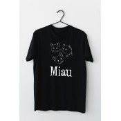 Tricou negru personalizat cu pisicuta Miau 6